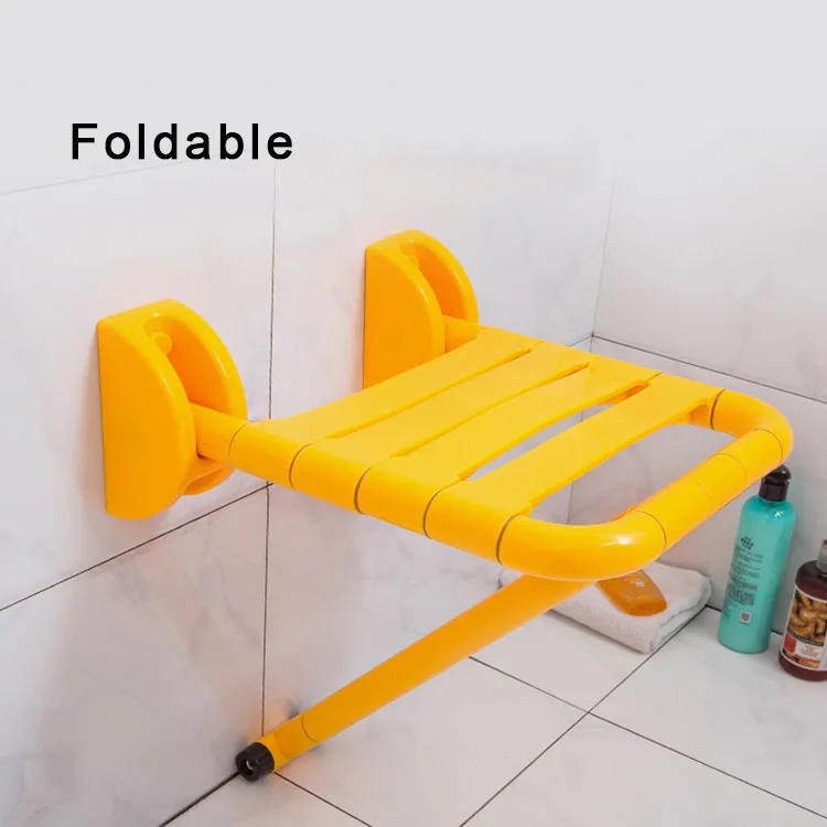 Folding Shower Chair Grab Bar Room  Cradle Seat For Elderly Plastic Stool