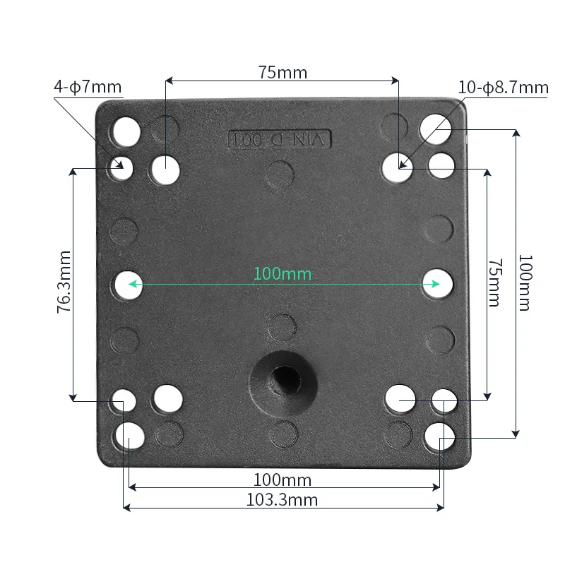 VIN 100x100mm VESA plate with Ball  for connection to a wide variety of devices