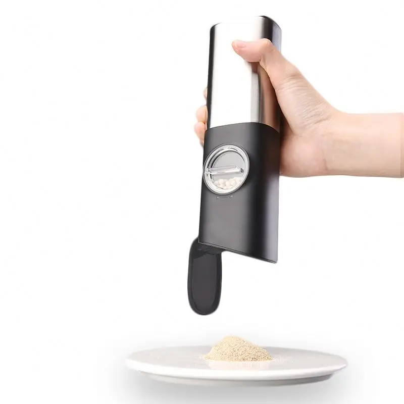 Latest Style Electric Stainless-Steel Gravity, Chargeable Led Light Pepper Mill Adjustable Coarseness Sea Salt Pepper Grinder