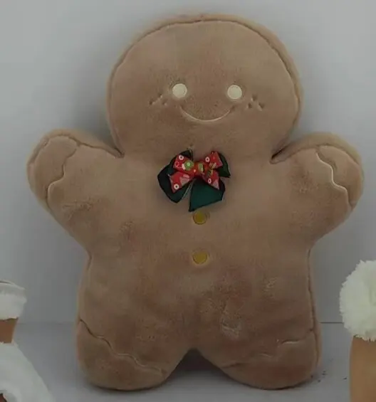Plush Toy Xmas Gingerbread Man Throw  Bedroom Sofa Hugging Pillow Xmas Stuffed Pillow