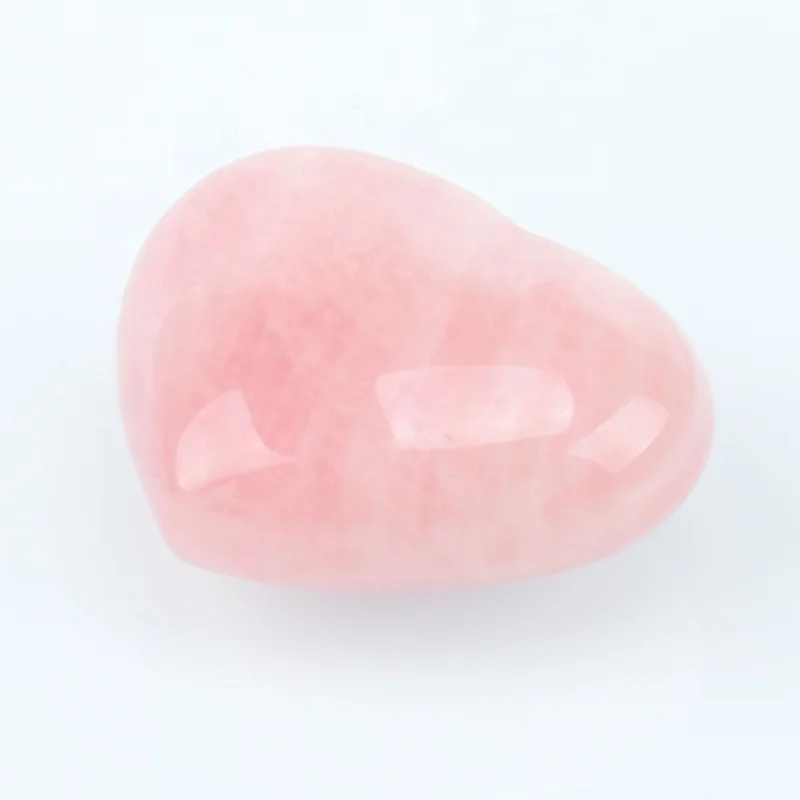 Love Gift Carved Healing Crystal Stone Quartz Heart Puffy Heart Shape Natural Wholesale Gemstone Rose Feng Shui Souvenir Neutral