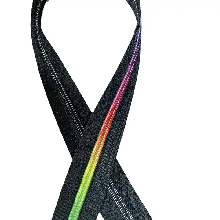 HENGWEI Brand Factory wholesale cheap #5 rainbow coil nylon zipper tape for garment