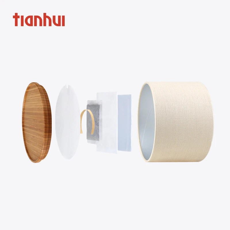 Cylinder Food Canister Coffee Tea Jar Storage Box with Bamboo Lid Storage Boxes & Bins Food Container Modern Round 216x85mm 3-6L