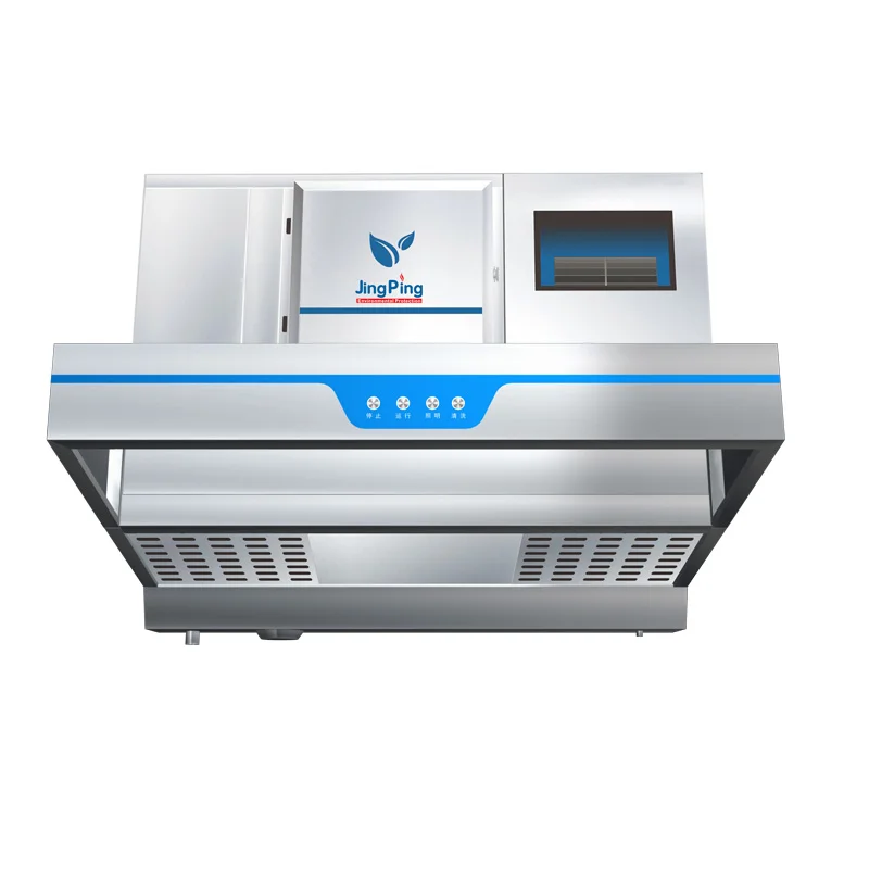 JingPing All-in-One Commercial Kitchen Exhaust Hood Oil Fume Purification Machine with UV Filter