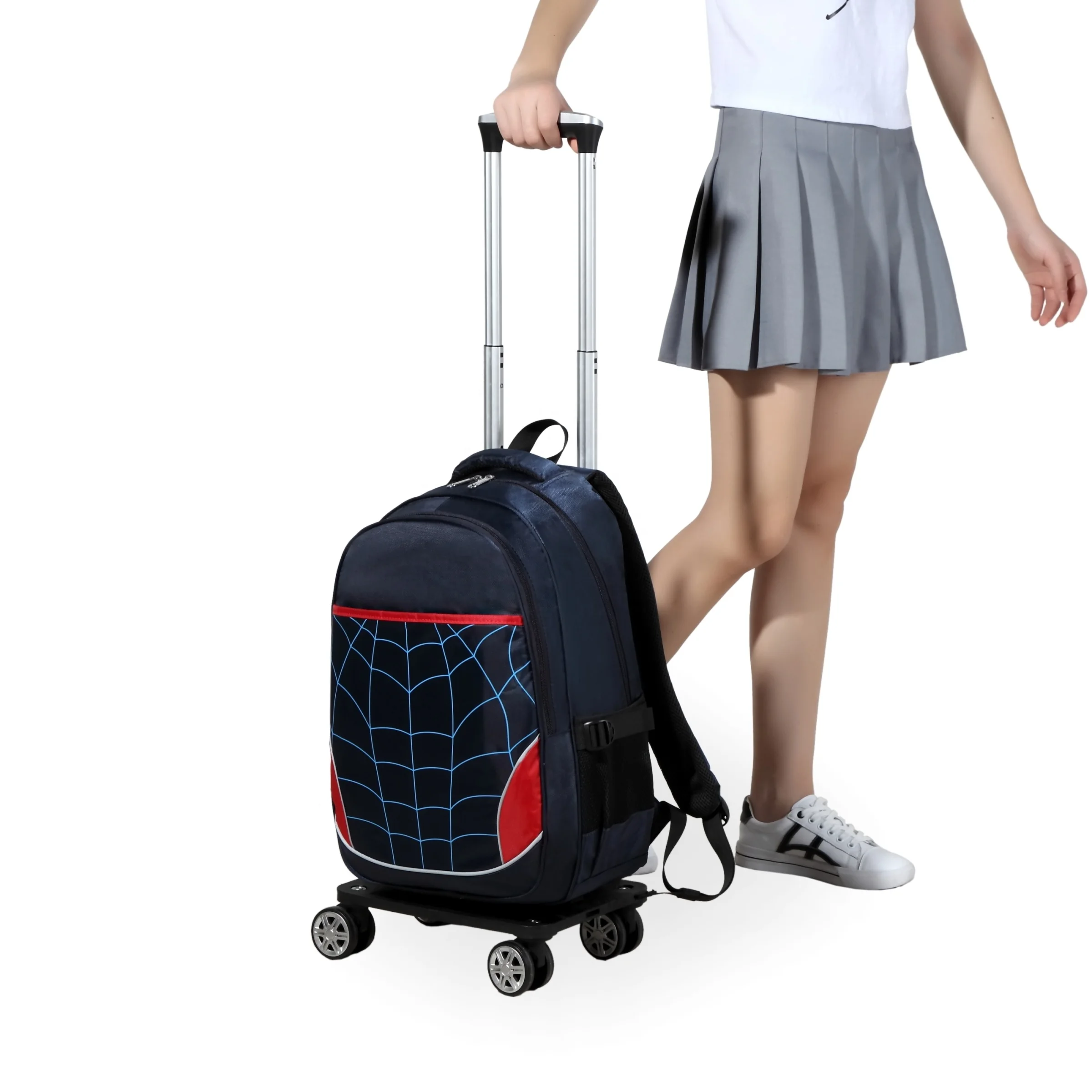High-Capacity Waterproof School kids travel trolley bag roller wheeled luggage backpack trolly school bag for girls