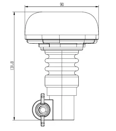 E Mark ECE SAE LED Warning Flash Beacon Lights Pipe mount 16W 18pcs chip Warning Safety Flash Beacon Lights For Forklift Truck