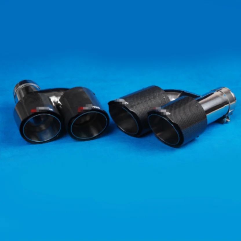 H-type carbon fiber exhaust head Ss304 muffler Automotive double-ended exhaust pipe tip
