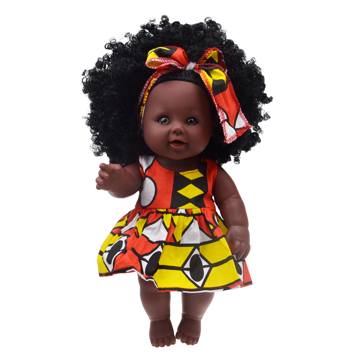 12 Inch Plastic Black Doll Set African American Toy  Doll Fashion Skirts Black Dolls For Girls