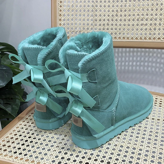 Cow Suede Leather Winter Warm fur boots Australia Sheepskin kids boots