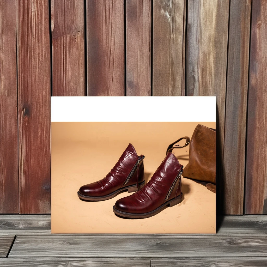 Autumn Winter New Release Vintage Zip Cowboy Mens Casual Shoes Classic Han Edition Western Style Ankle Boots for Adults