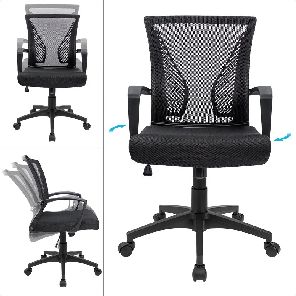 Factory direct sale mid back Gas Lifting fabric Rotating executive computer mesh swivel office chair for meeting room