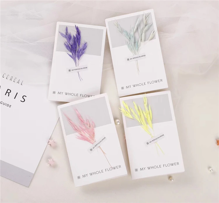 
newest high quantity dry flower plants invitation handmade paper greeting card gift 