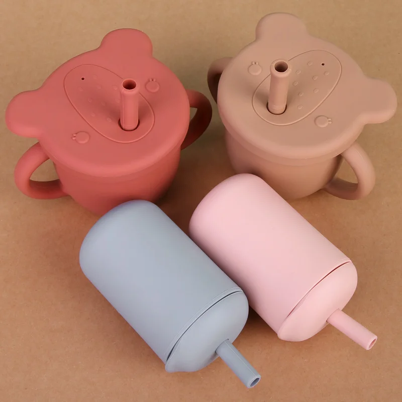 Wholesale Food Grade Silicone Children Kids Tableware Feeding Set Silicone Baby Spoon Bib Plate Bowl