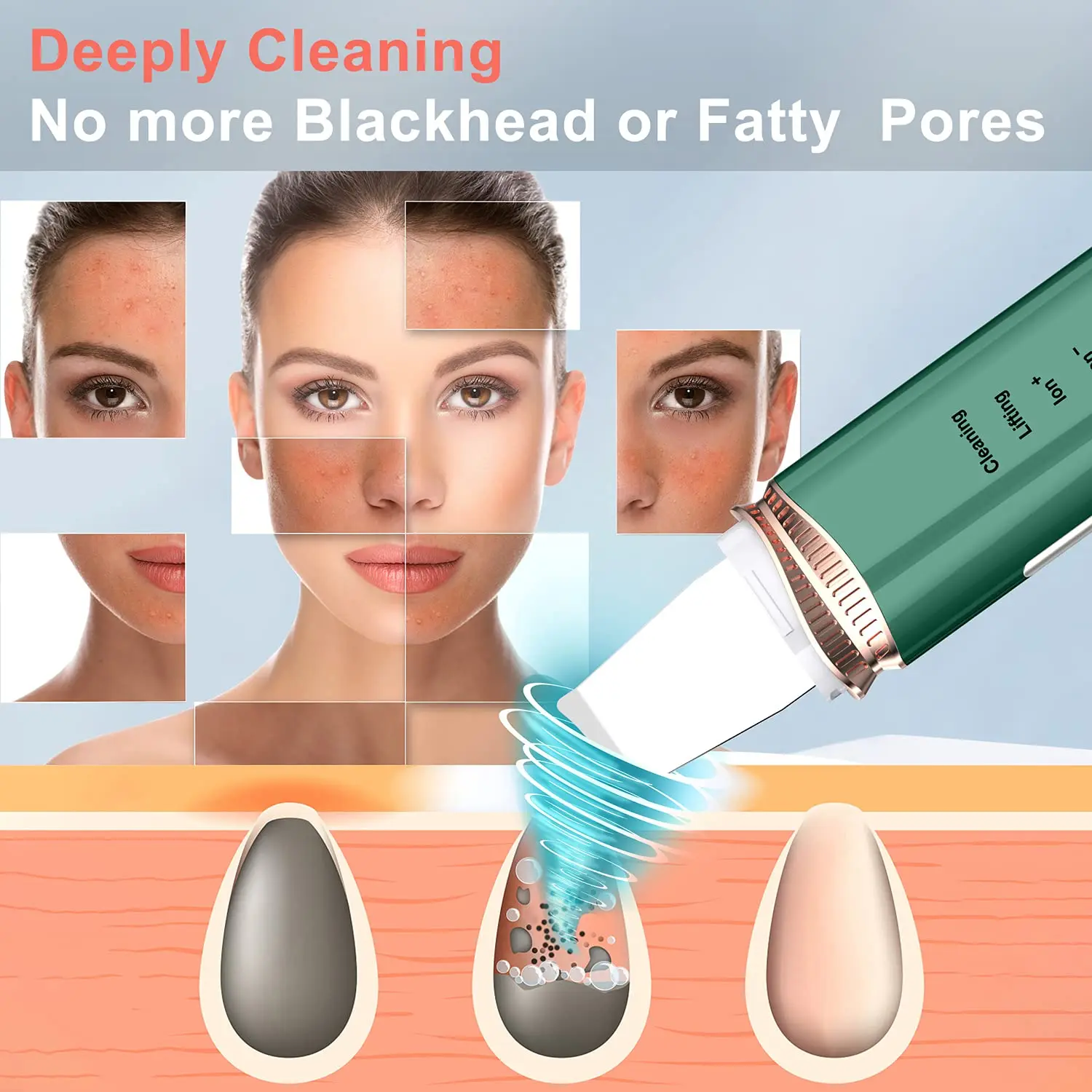 2022 Bigsmile Skin Scrubber Spatula Anlan Ultrasonic Skin Scrubber Deep Face Cleaning