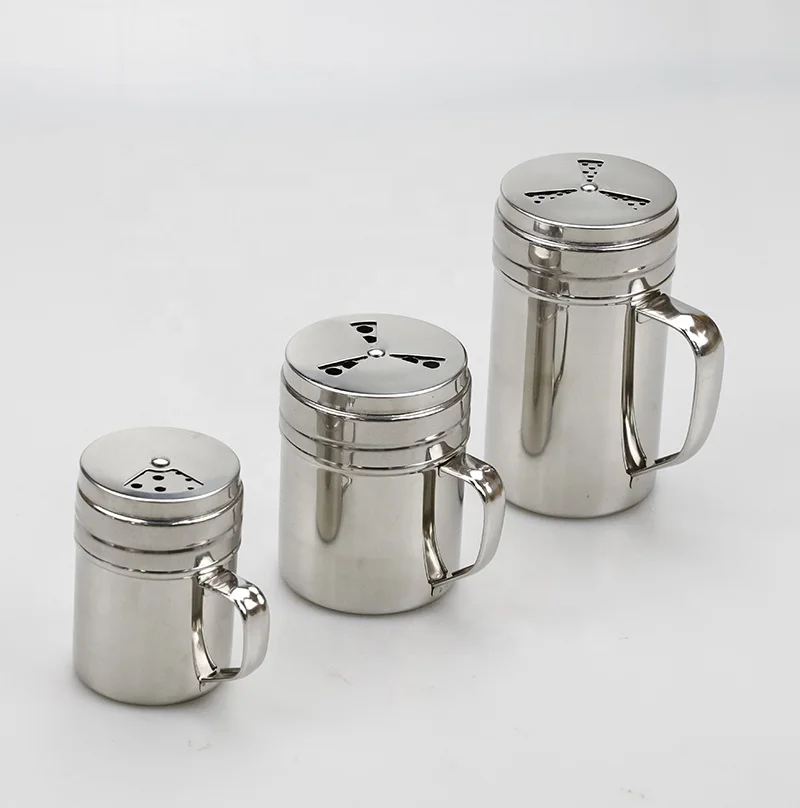Stainless Steel Bottles Sugar Spice With Holes And Lids Seasoning Shaker