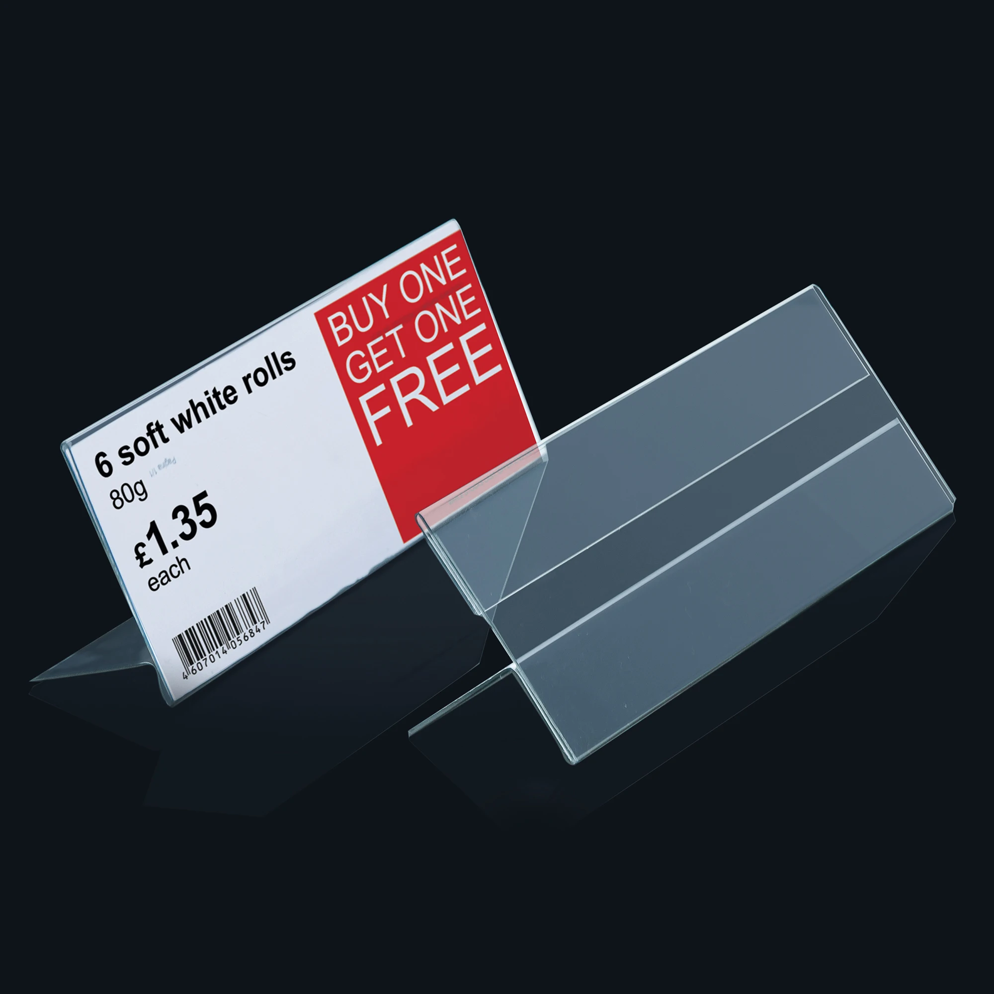 Free Sample Cheap supermarket acrylic shelf talker clear display shelf talker