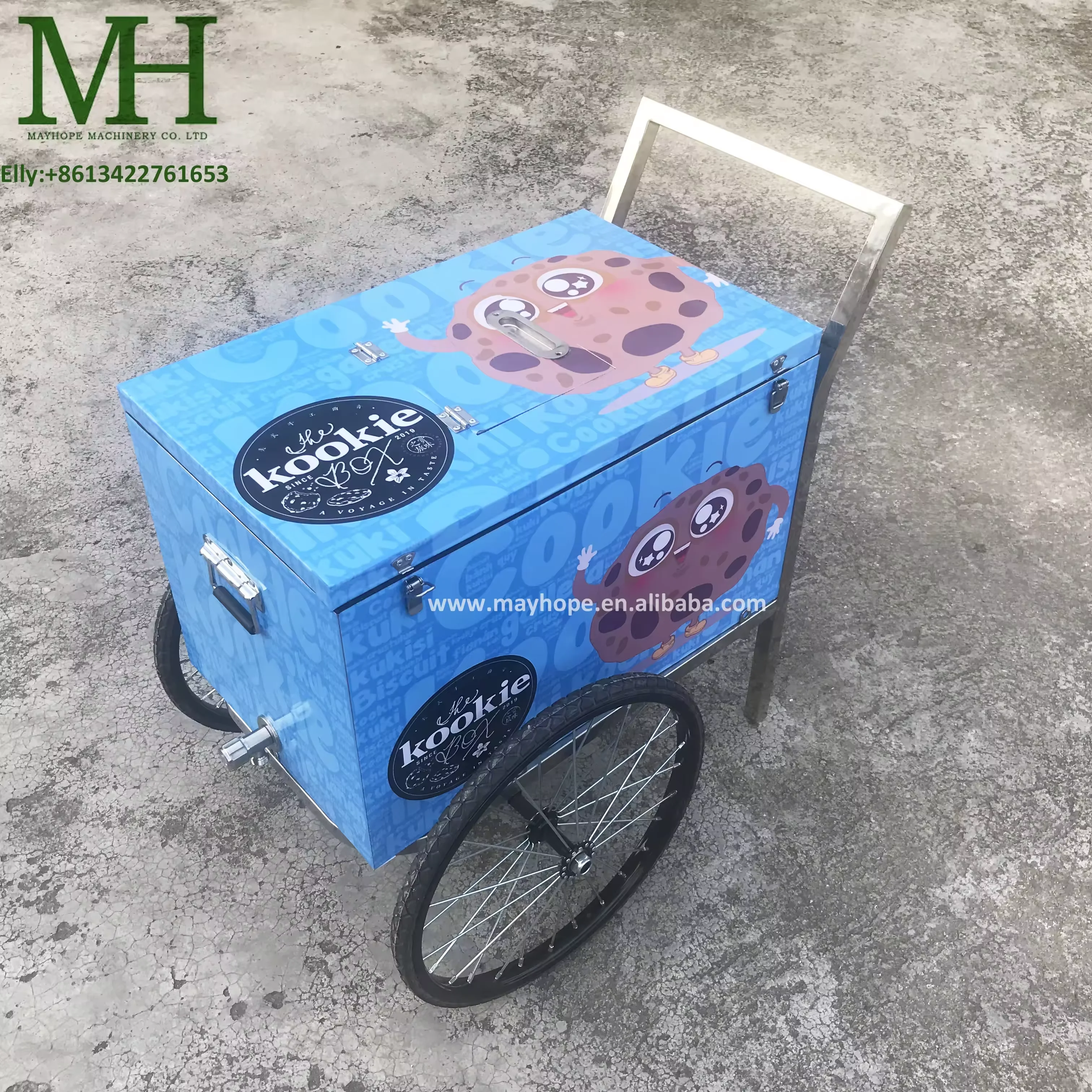 Мобильная тележка для мороженого с четырьмя колесами от производителя OEM
