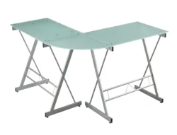 Office Computer Table Design Executive Desk Modern and 8 mm Frosted Tempered Glass