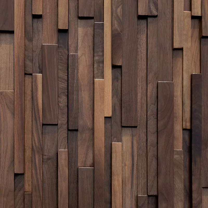 Interior Decoration 100% Black Walnut Mosaic Brick Panel high gloss wood panels For Home
