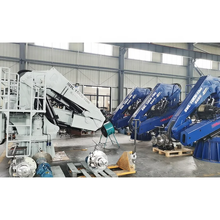 Professional Electric/hydraulic small marine crane 2 ton 5 ton ship deck mounted knuckle boom marine crane for sale