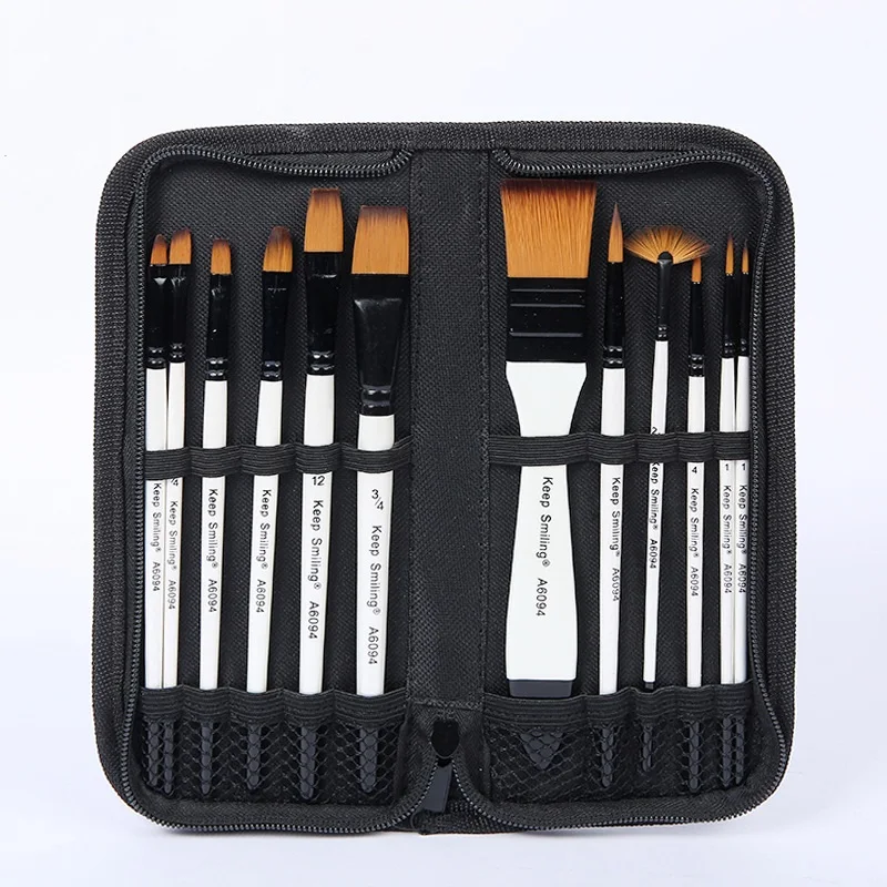 10Pcs Nylon Hair Art Painting Brushes Set Acrylic Oil Watercolor Artists Paint Brush Set Drawing Art Supplies