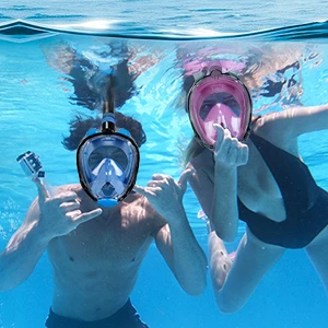  Full Face Snorkeling Mask Anti Fog 180 Degree Scuba Goggles Tempered Glass Low Volume Snorkel