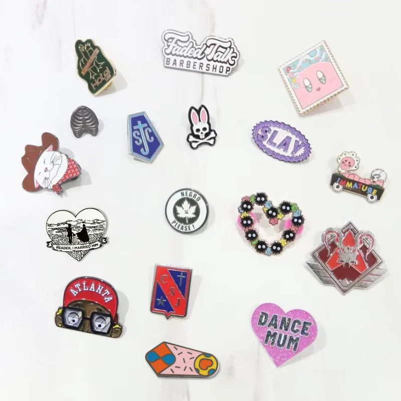 Wholesale No Minimum Metal Pins Cartoon Cute Anime Metal Soft Hard Enamel Pin Fashion Jersey Decorative Lapel Pins for Clothes