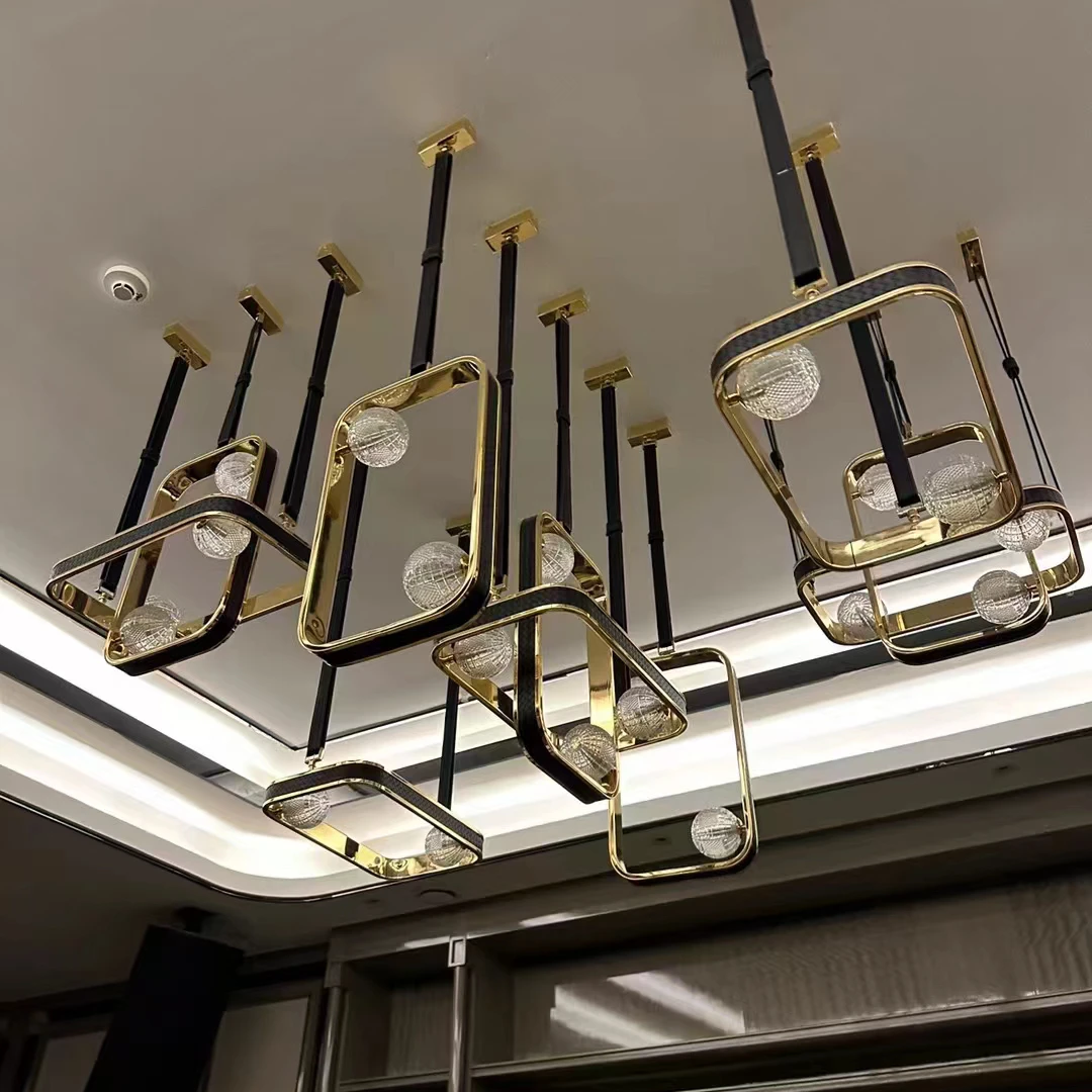 Custom Non standard Project lights ETL chandelier Hotel lights Lobby chandelier UL cable UL lampholder