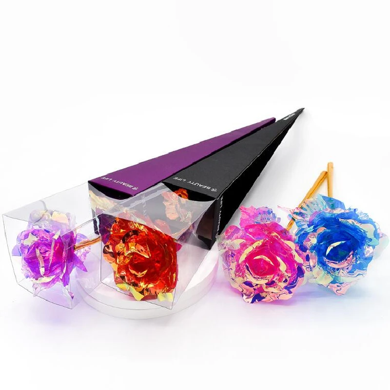 Luxury Round Plastic PVC Single rose box