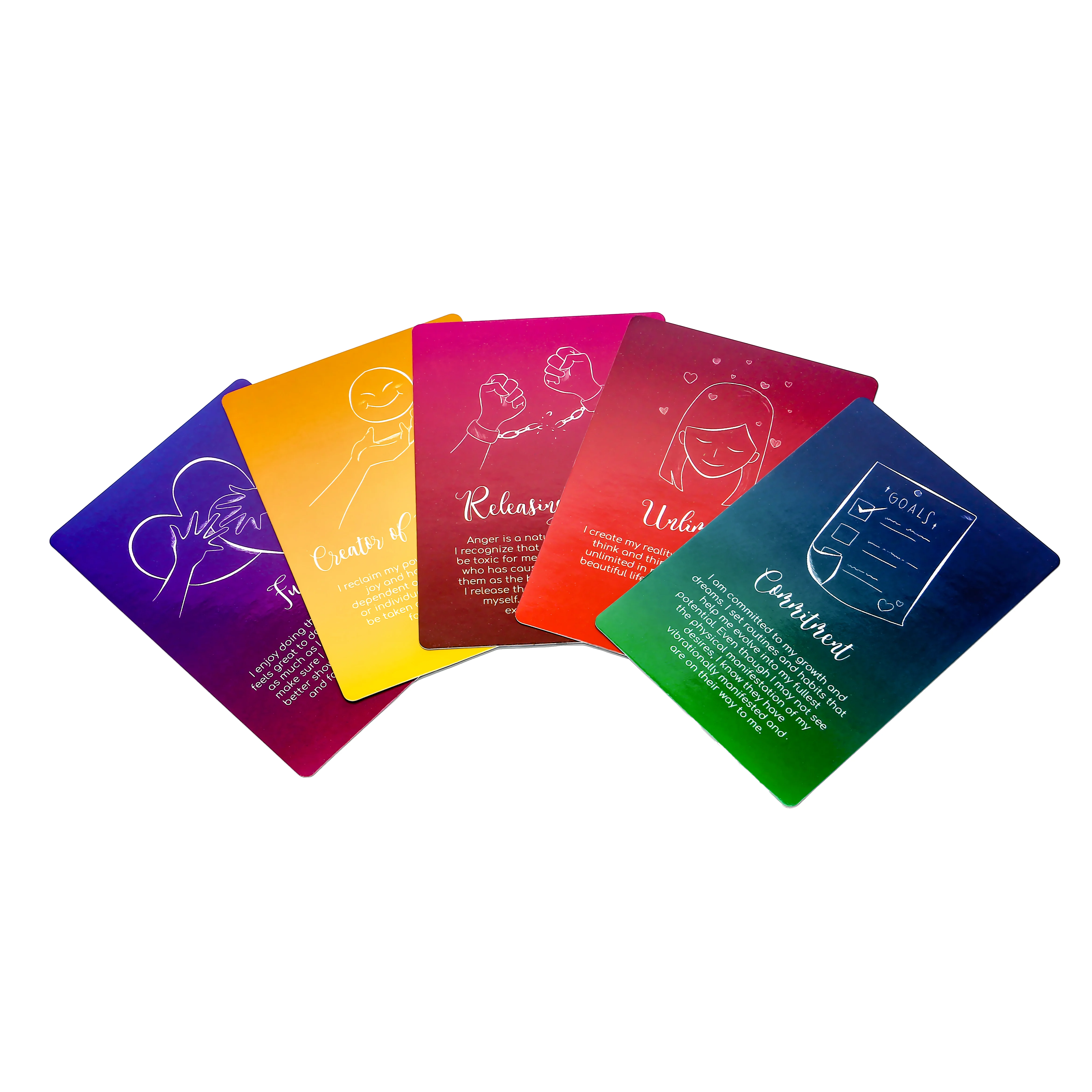 Custom Printed Mental Health Mindfulness Affirmation Card Inspirational Quote Positive Motivational Flash Cards Cognitive Cards