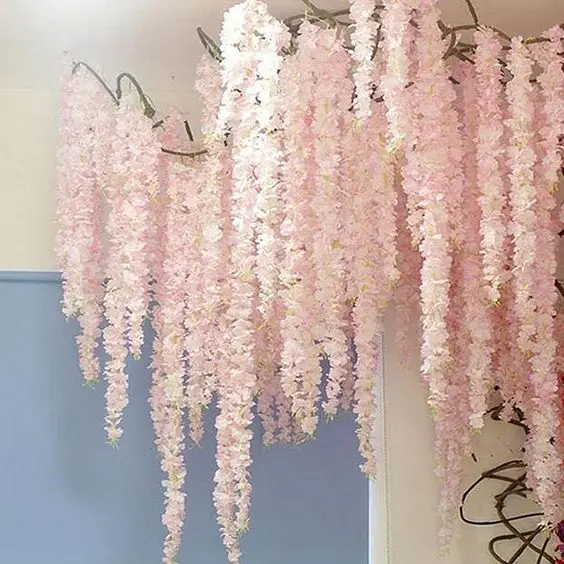 Factory Wholesale wisteria hanging flowers amaranthus fresh cut flowers Hanging Amaranthus for home decor or wedding backdrop