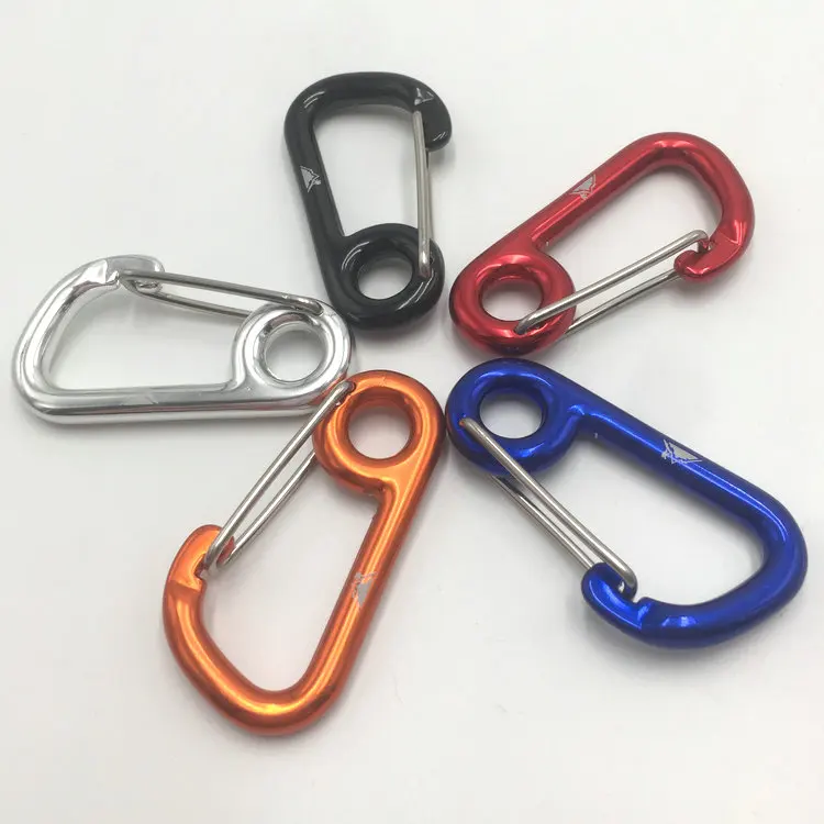 
Cheap key tag clip hook 6 cm aluminum carabiner with hole 