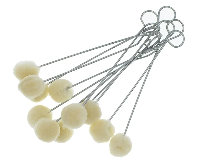 50 Pieces  Leather Dye Dauber Dyeing Applicator DIY Crafts Projects Wool Daubers Ball Brush with Metal Handle