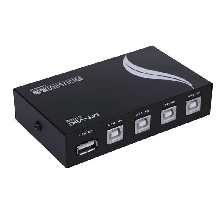 Printer Switch 4 Port USB 2.0 Manual Printer Scanner Sharing Switch Hub 4 PC to 1 Splitter Adapter 4 Pack USB A to B