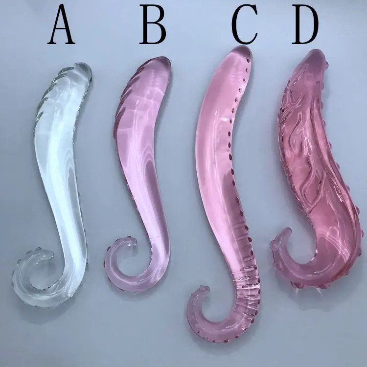 Wholesale hippocampal shape extremely big thick glass dildo sex toys