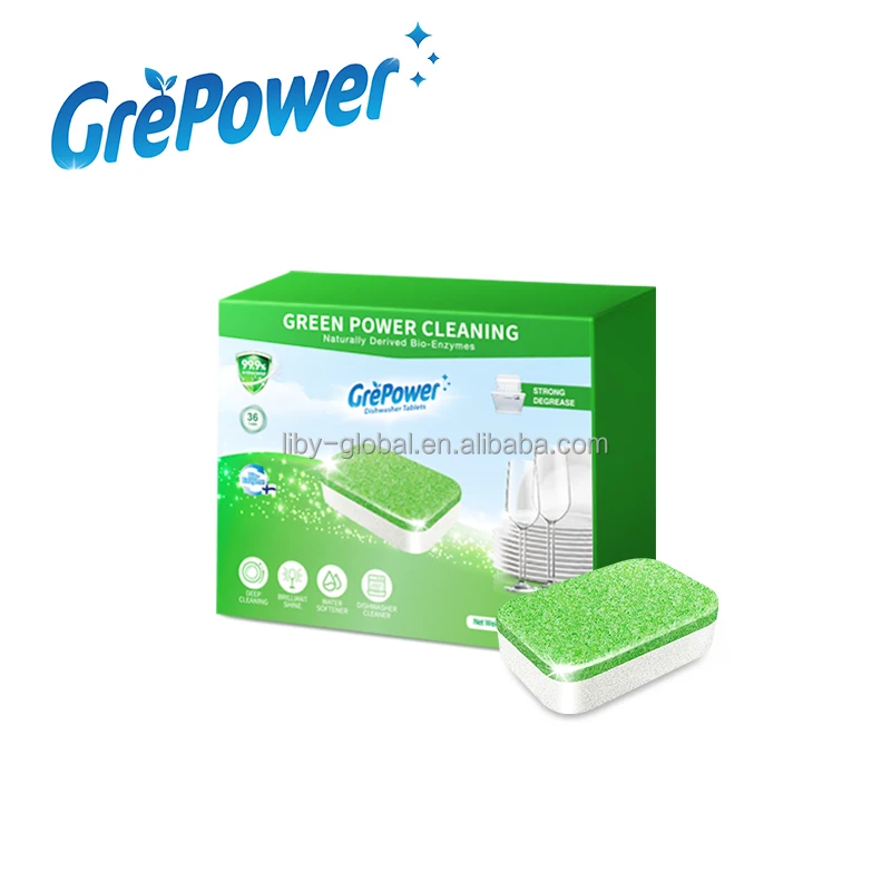 Liby Grepower Hot Hot Sale Dishwasher block Detergent pods Concentrated 20g Dish Tabs Cleaning Dishwashing Tablets for dish OEM