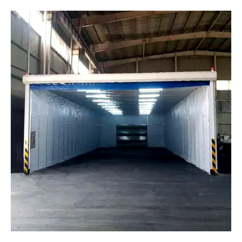 Coloreeze Retractable paint booth for spray paint on large workpieces painting booth