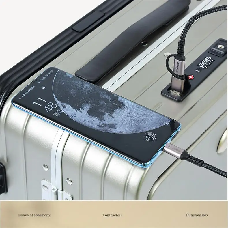 Pailox Front opening suitcase for business USB charging luggage with Universal Wheels,boarding case for unisex