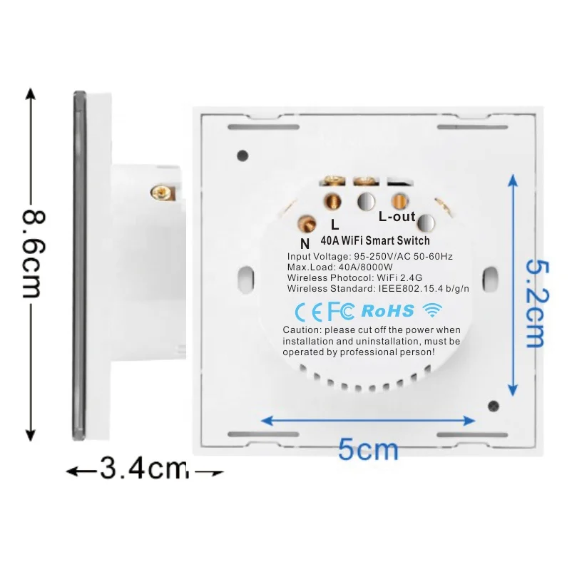 40A Smart Home Remote Control Air Conditioner Water Heater Switch Tuya eWelink App Wireless Timer WiFi Smart Boiler Switch