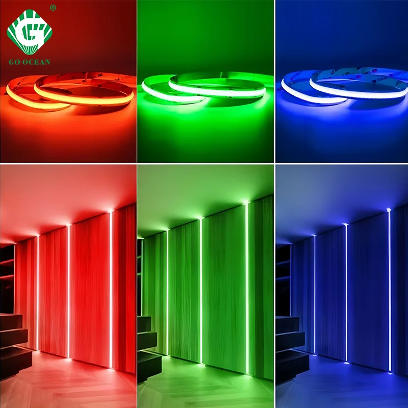 Профессиональная лучшая Светодиодная лента rgb COB 5 м 10 оптовая продажа высокая плотность 12 В/24 В гибкая RGBW