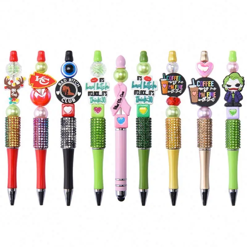 Noel Silicone Perles Stylos Fabricant Caractere Silicone Charmes Focal Perles Pour Stylos Halloween Silicone focal beads