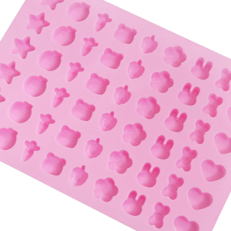 Custom 54 Holes Bear Flower Shaped Baking Chocolate Fondant Tools Silicone Gummy Candy Mold