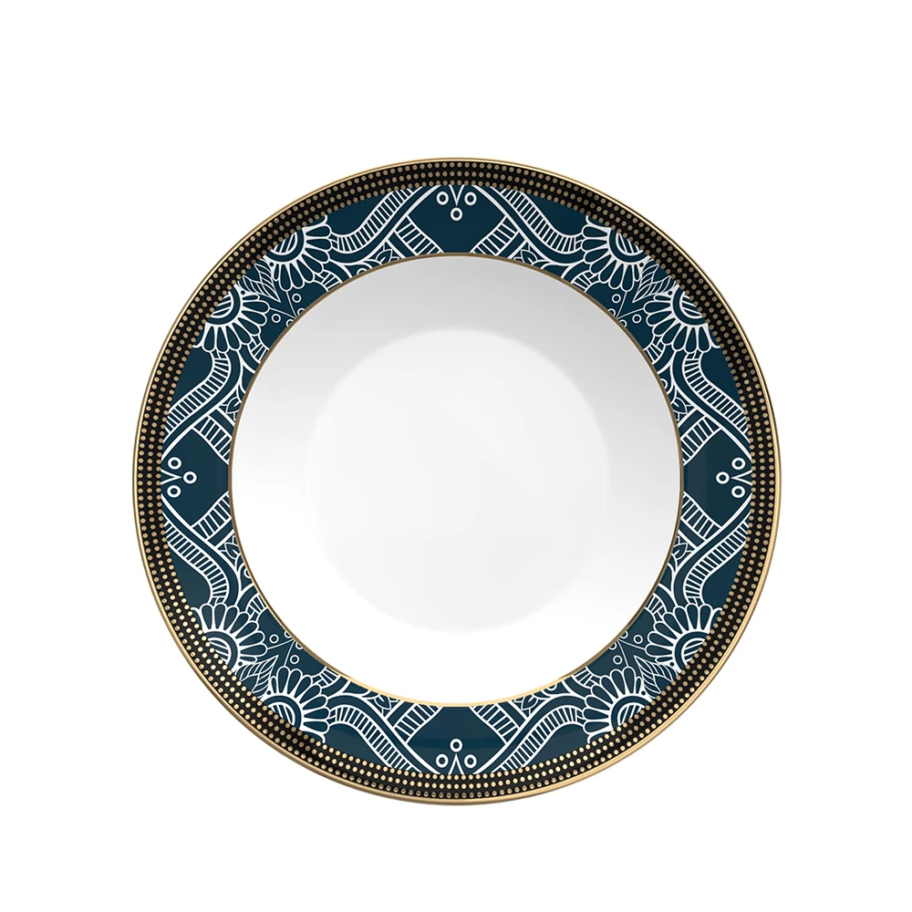 Modern round Bone China Dinner Set Popular Wholesale Five Star Hotel Crockery for Parties Sustainable and Stocked Plate Dish