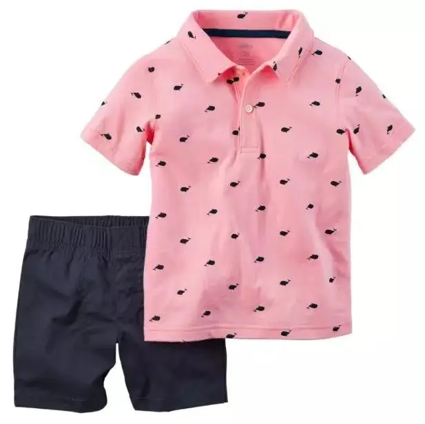 
Summer Wholesale Children Boutique Kids Clothes Short Sleeve Baby T Shirt Boys Clothing Set COTTON 