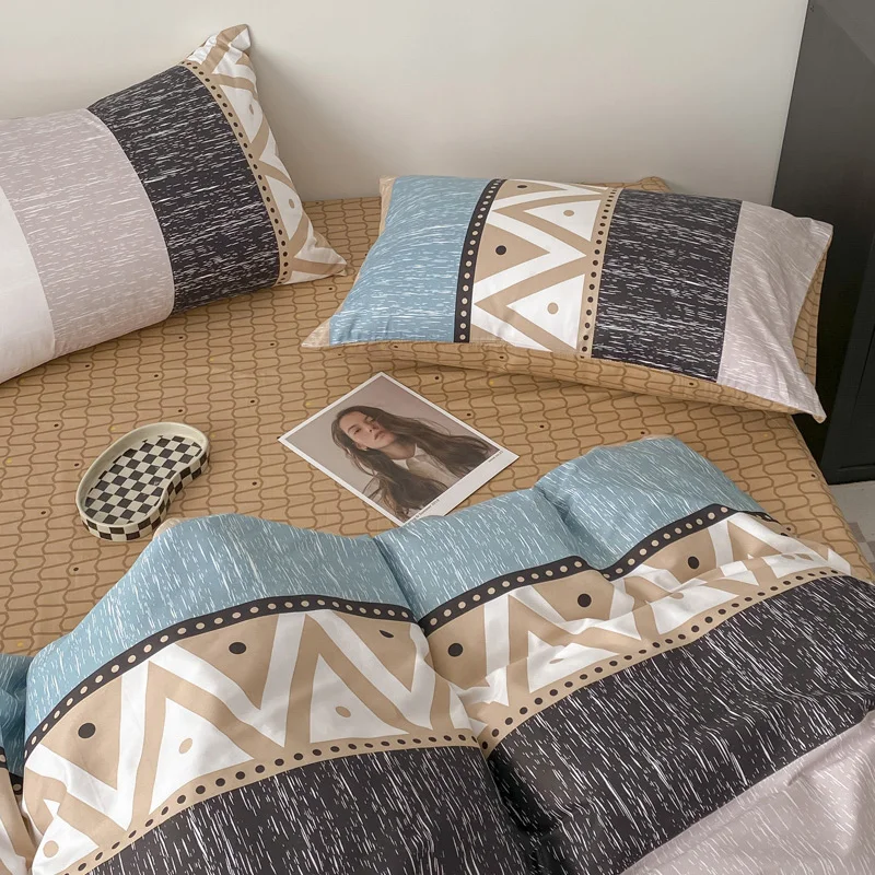 Cotton printed quilt cover set four piece wholesale cheap comfortable digital printed bedding set