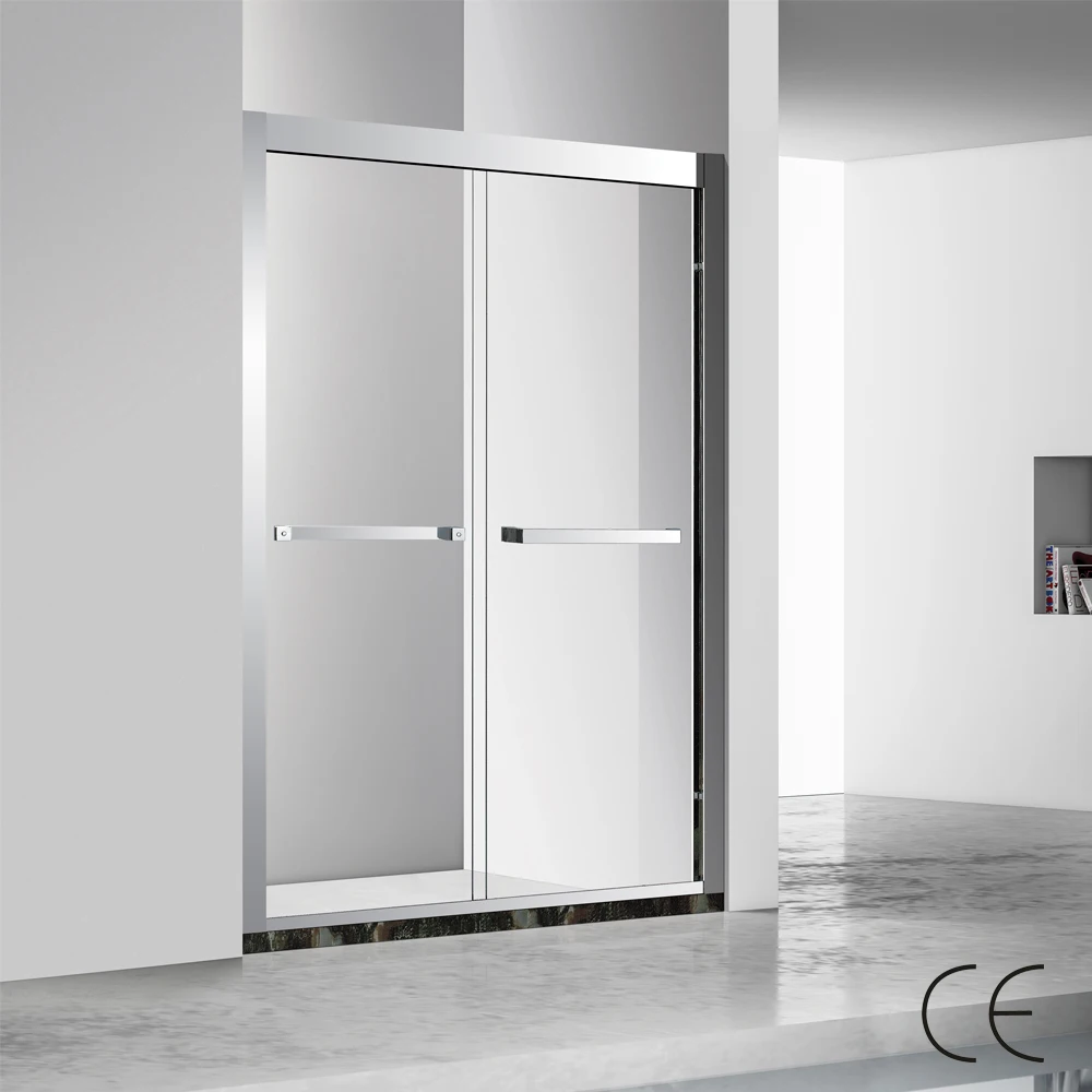 High End Luxury Rose Gold Stainless Steel Fittings Shower Enclosure Sliding Glass Doors