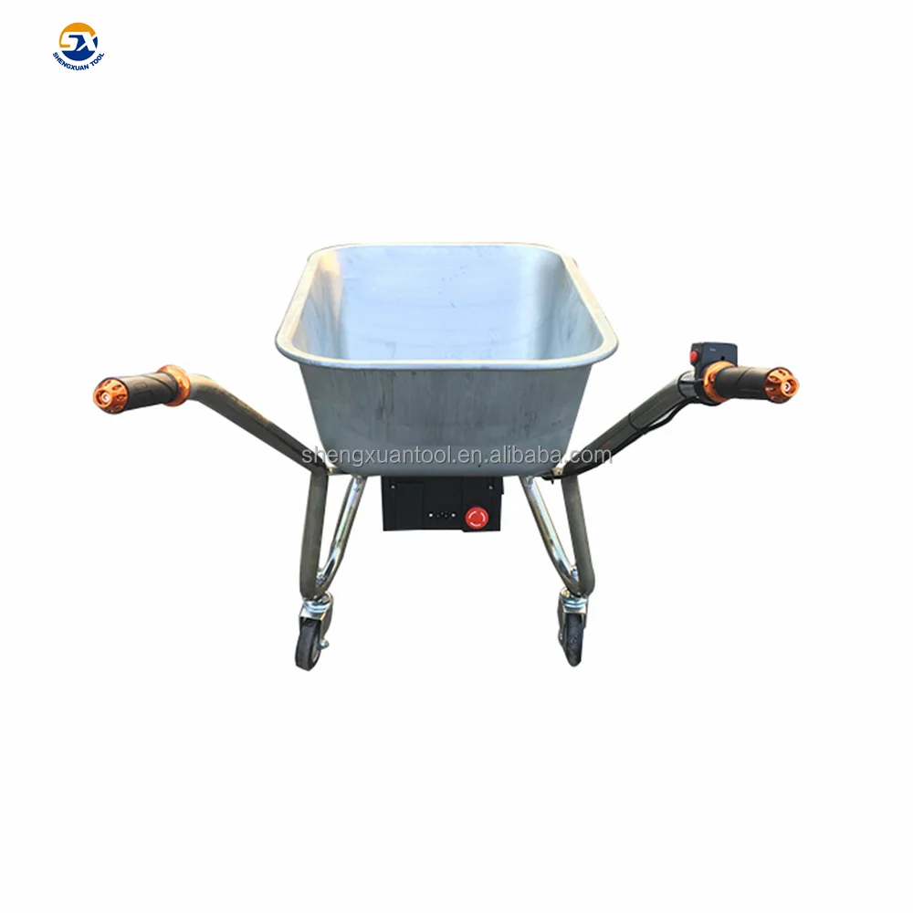Electric power wheelbarrow with engine