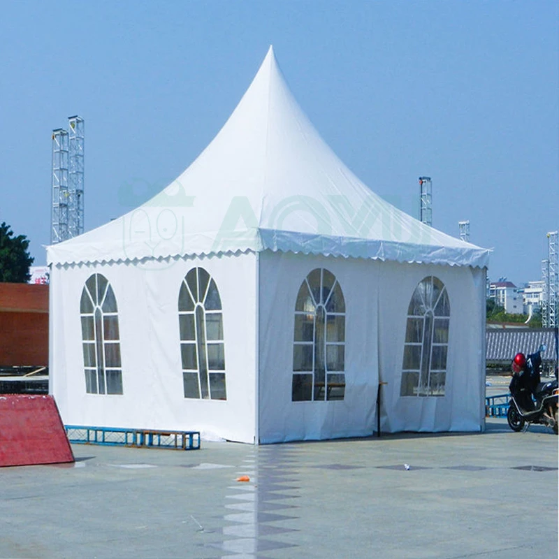 Church Marquee Tent Pagoda Outdoor Wedding Best Price 4x4 5x5 6x6 10x10m Big White PVC Waterproof Aluminum Advertising Display