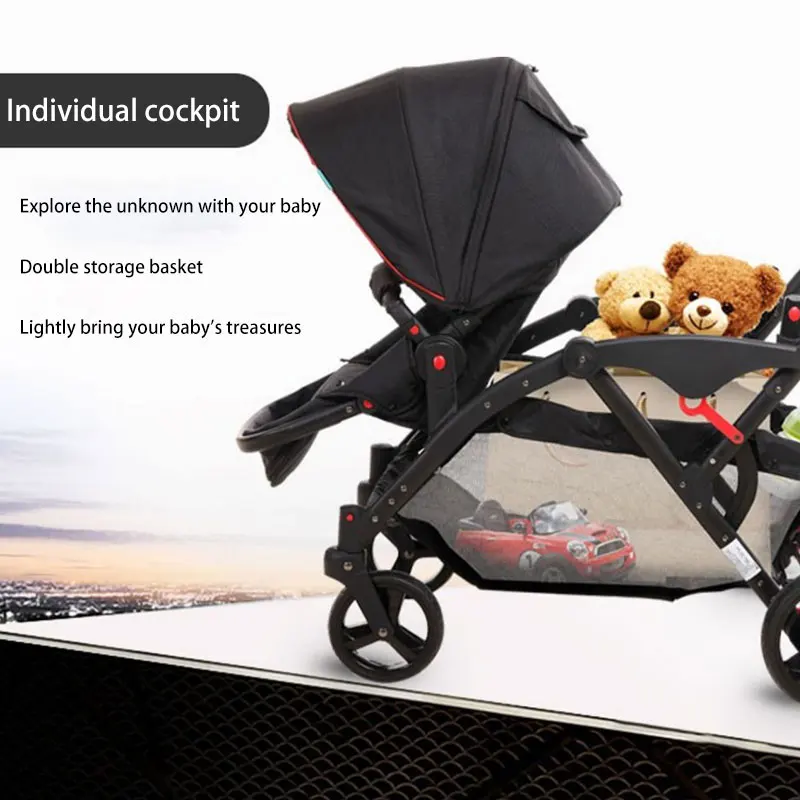Free Design Luxury Trolley Baby Stroller, Cobabies Twins Baby Stroller for 0-3 Years/