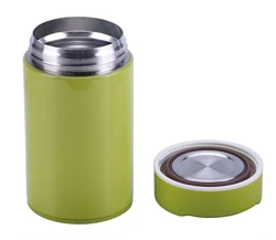 double wall vacuum insulated stainless steel food flask with handle lid
